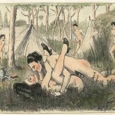 Obsessive group outdoor retro fucking